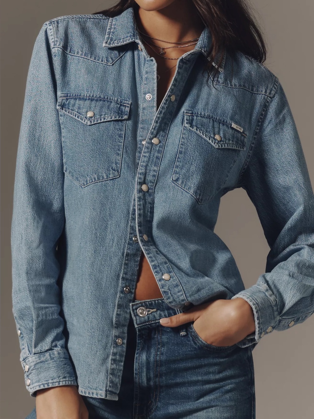 Mother gathered All My Exes Denim Buttondown Shirt